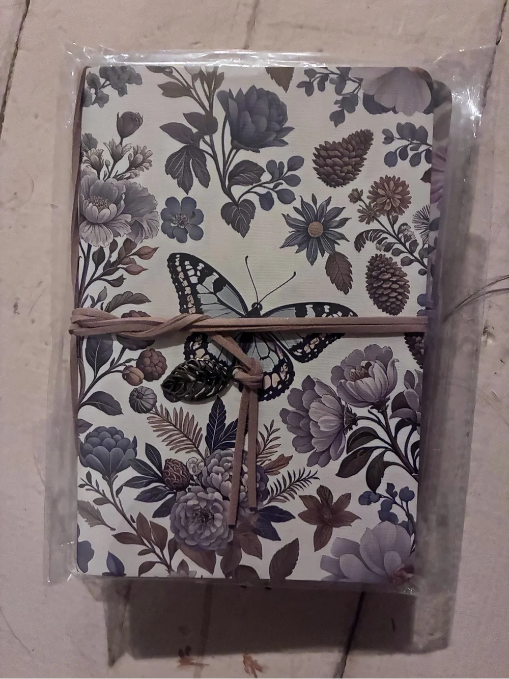 Floral Butterfly Journal Notebook, Textured Covers, Vintage Classic Style, Diary